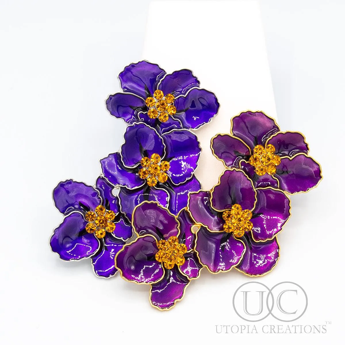 ΔΣΘ Purple Violets 'In Bloom' Brooch Pin