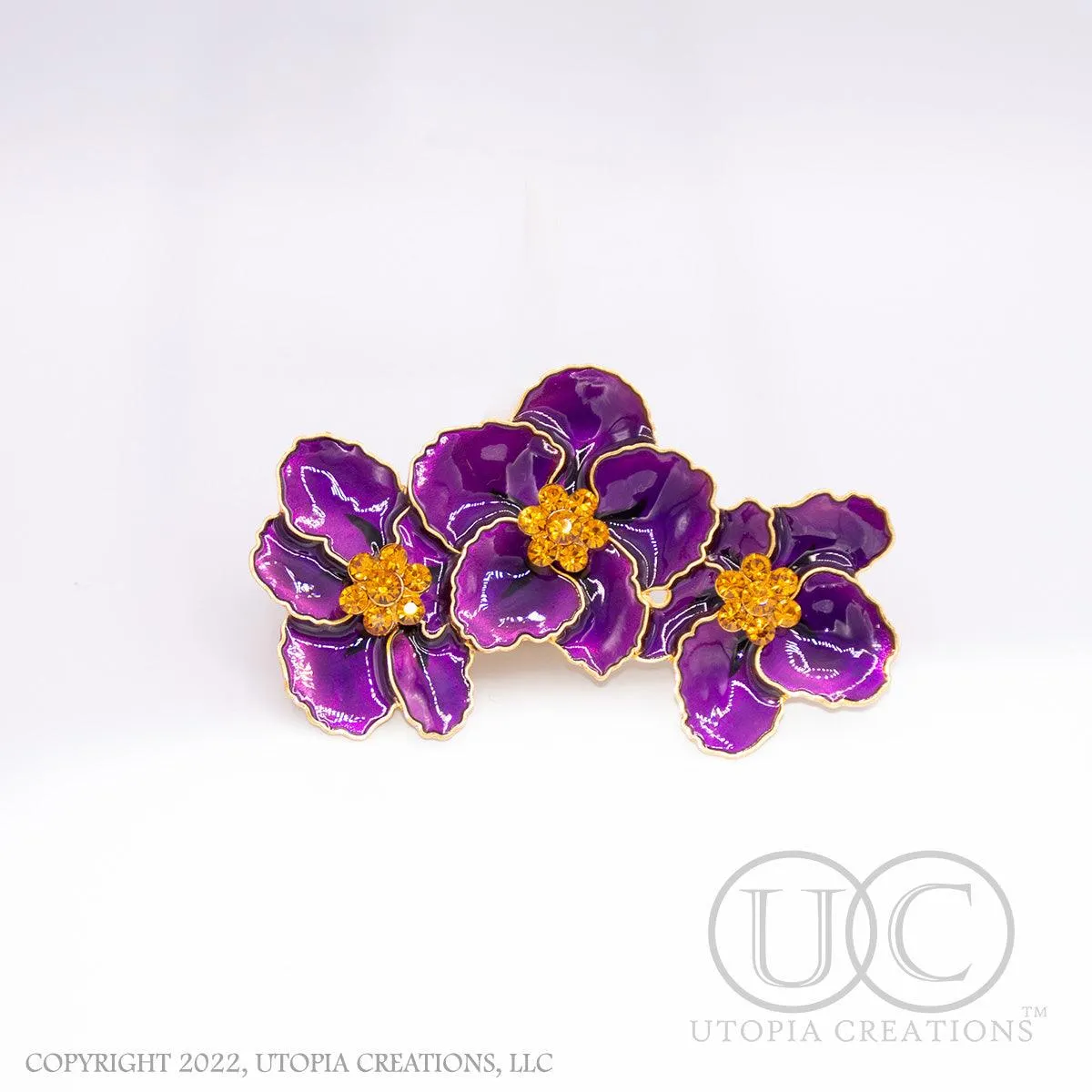 ΔΣΘ Purple Violets 'In Bloom' Brooch Pin