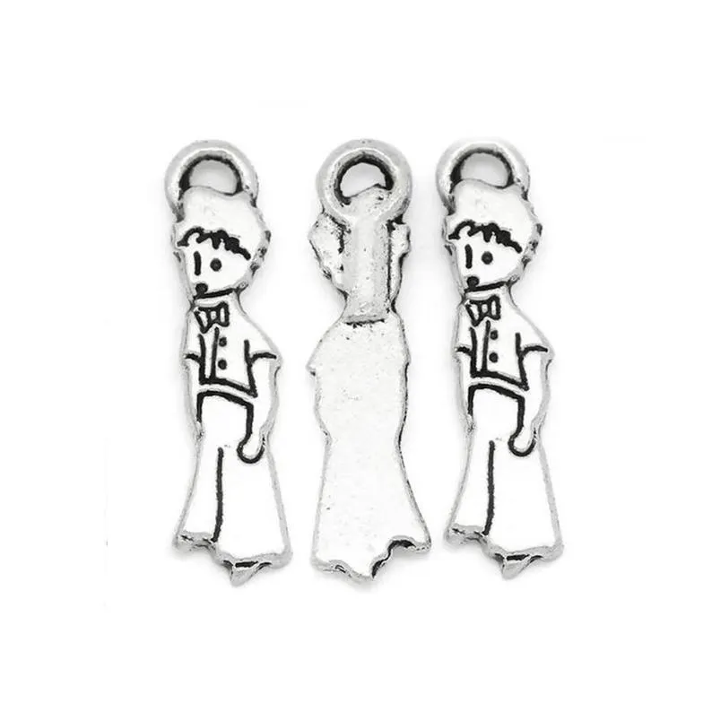 10 Pcs Tibetan Silver BOY 22mm x 6mm Charms Pendants, Lead & Nickel Free Metal Charms Pendants Beads