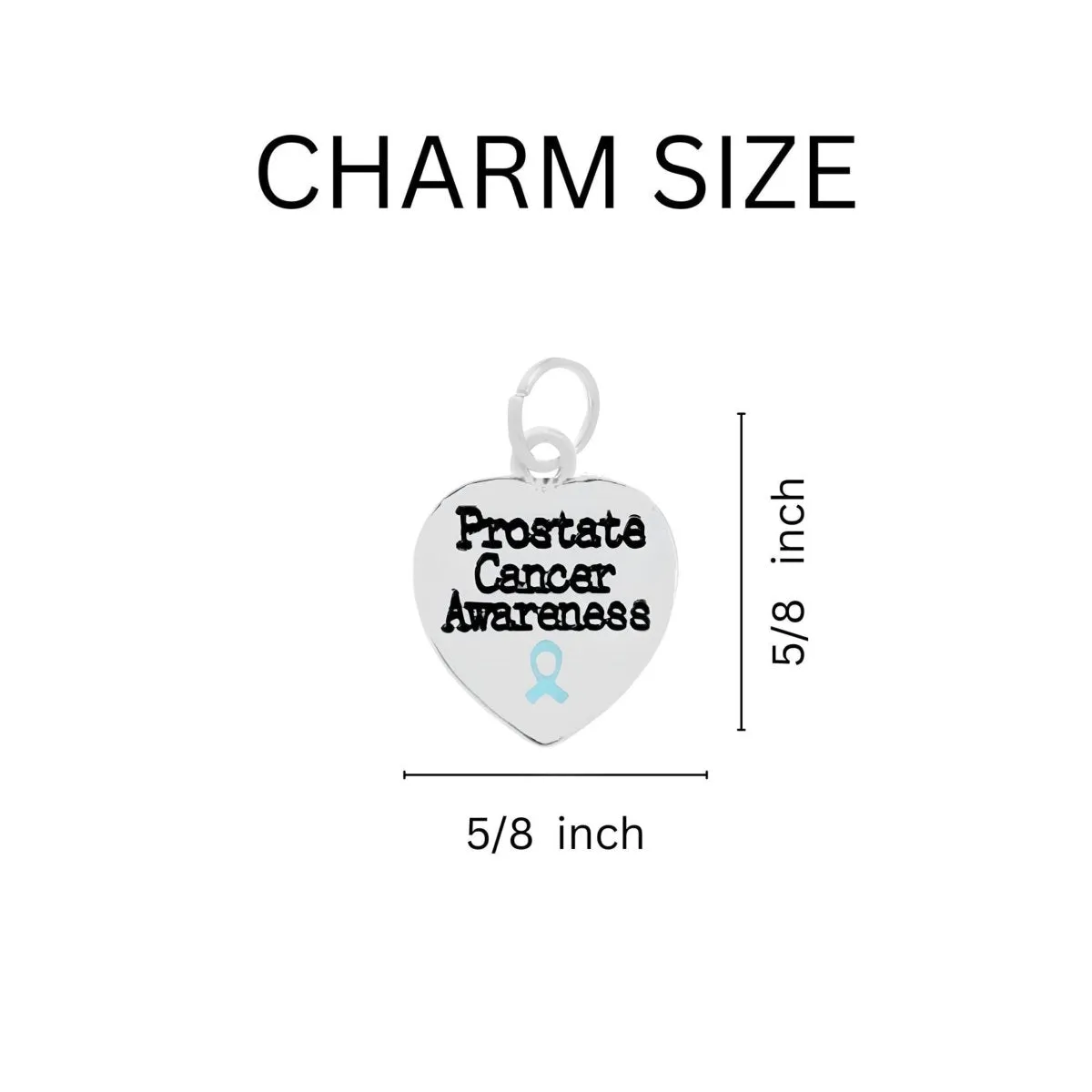 12 Prostate Cancer Heart Retractable Charm Bracelets