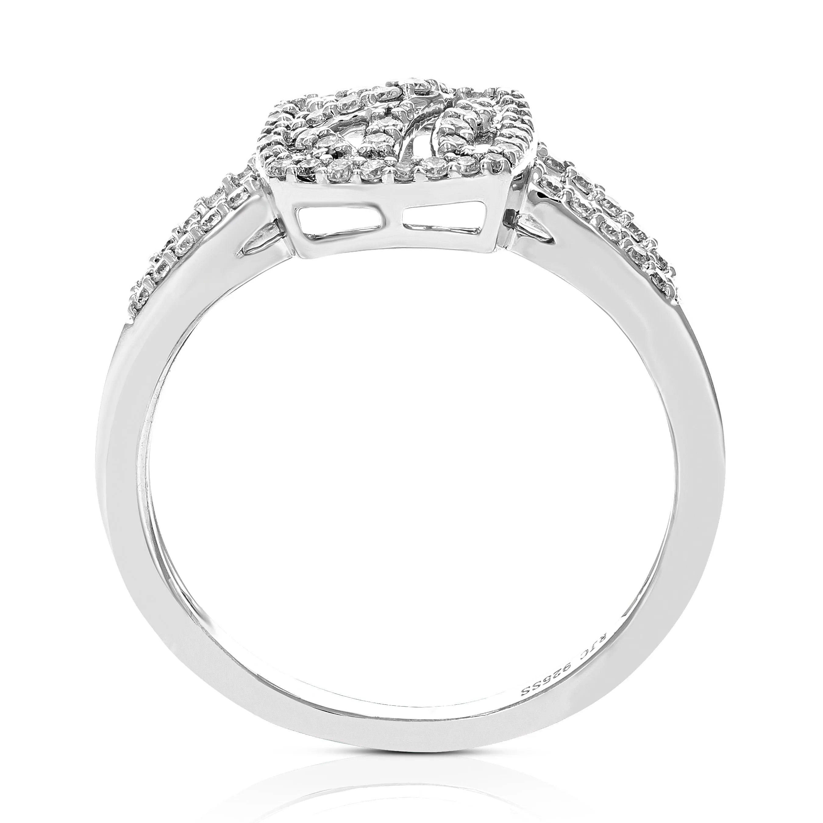 1/3 cttw Round Lab Grown Diamond Prong Set Wedding Engagement Ring .925 Sterling Silver