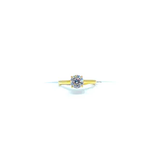 14 Karat yellow gold 1 carat VS/GH round lab grown diamond solitaire engagement ring 888-00011