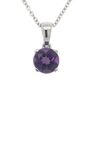 14K WHITE GOLD AMETHYST PENDANT  G12000