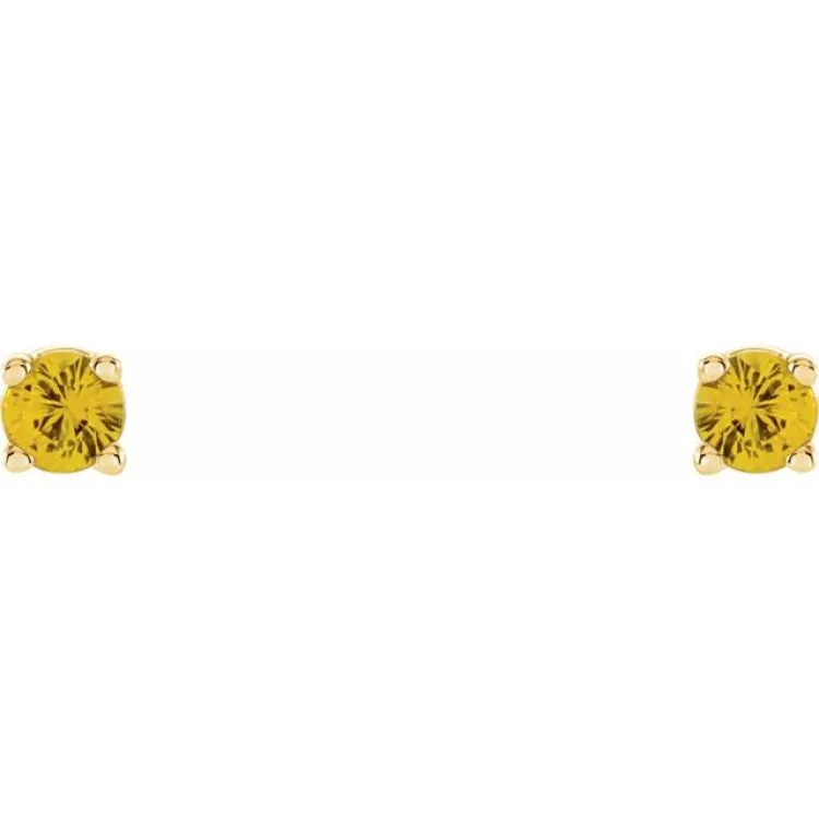 14K Yellow 2.5 mm Natural Yellow Sapphire Stud Earrings