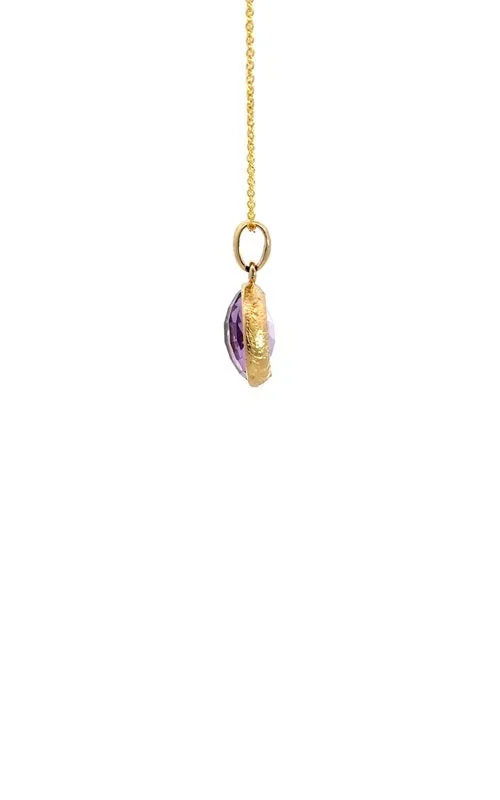 14K YELLOW GOLD AMETHYST PENDANT  G15015