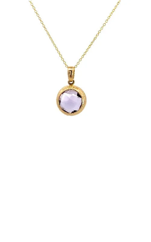 14K YELLOW GOLD AMETHYST PENDANT  G15015