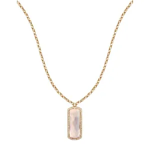 18K Yellow Gold Necklace with Amethyst and Diamonds