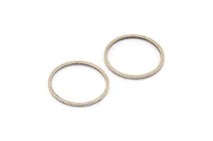 18mm Circle Connectors - 25 Antique Silver Plated Brass Circle Connectors (18x1x1mm) BS 1096 H0043