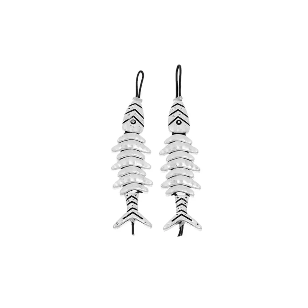 2 Pcs Tibetan Silver FISH BONE 9.5mm x 20mm Charms Pendants, Lead & Nickel Free Metal Charms Pendants Beads