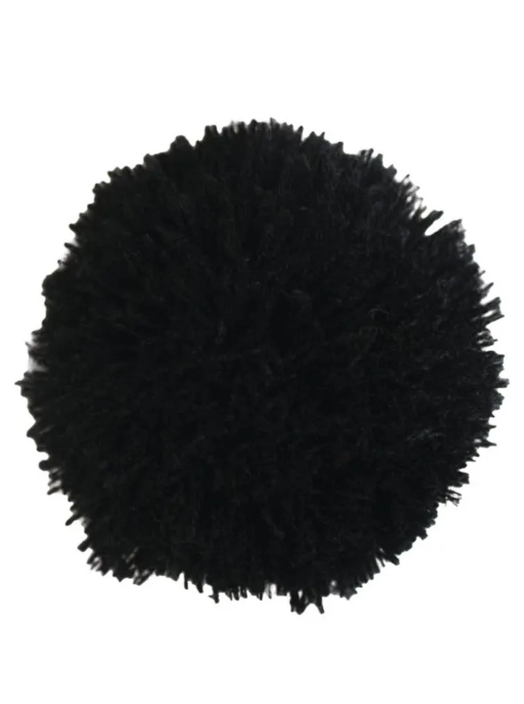 4” Black Pom-Pom Hair Clip