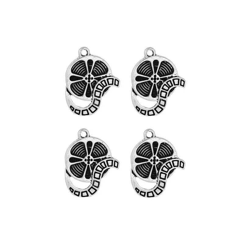 5 Pcs Tibetan Silver Film Reel Movie Picture Camera 24mm x 19mm Charms Pendants