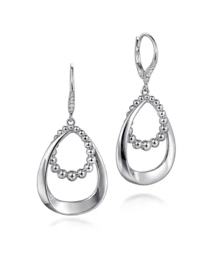 925 Sterling Silver White Sapphire Bujukan Drop Earrings