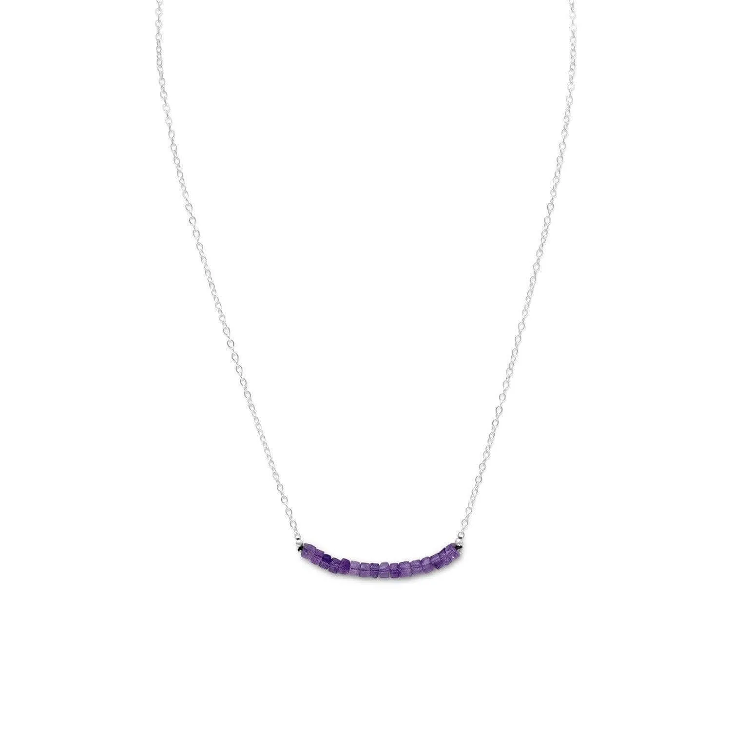 Amethyst Bead Necklace February Birthstone