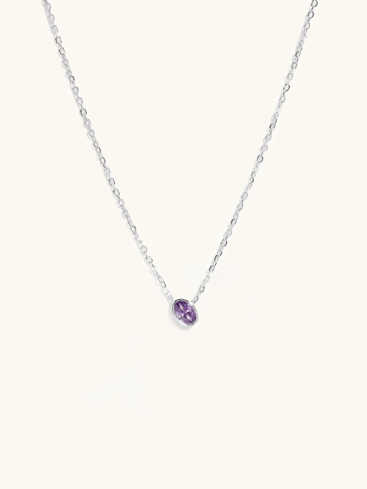 Amethyst Birthstone Sterling Silver Necklace