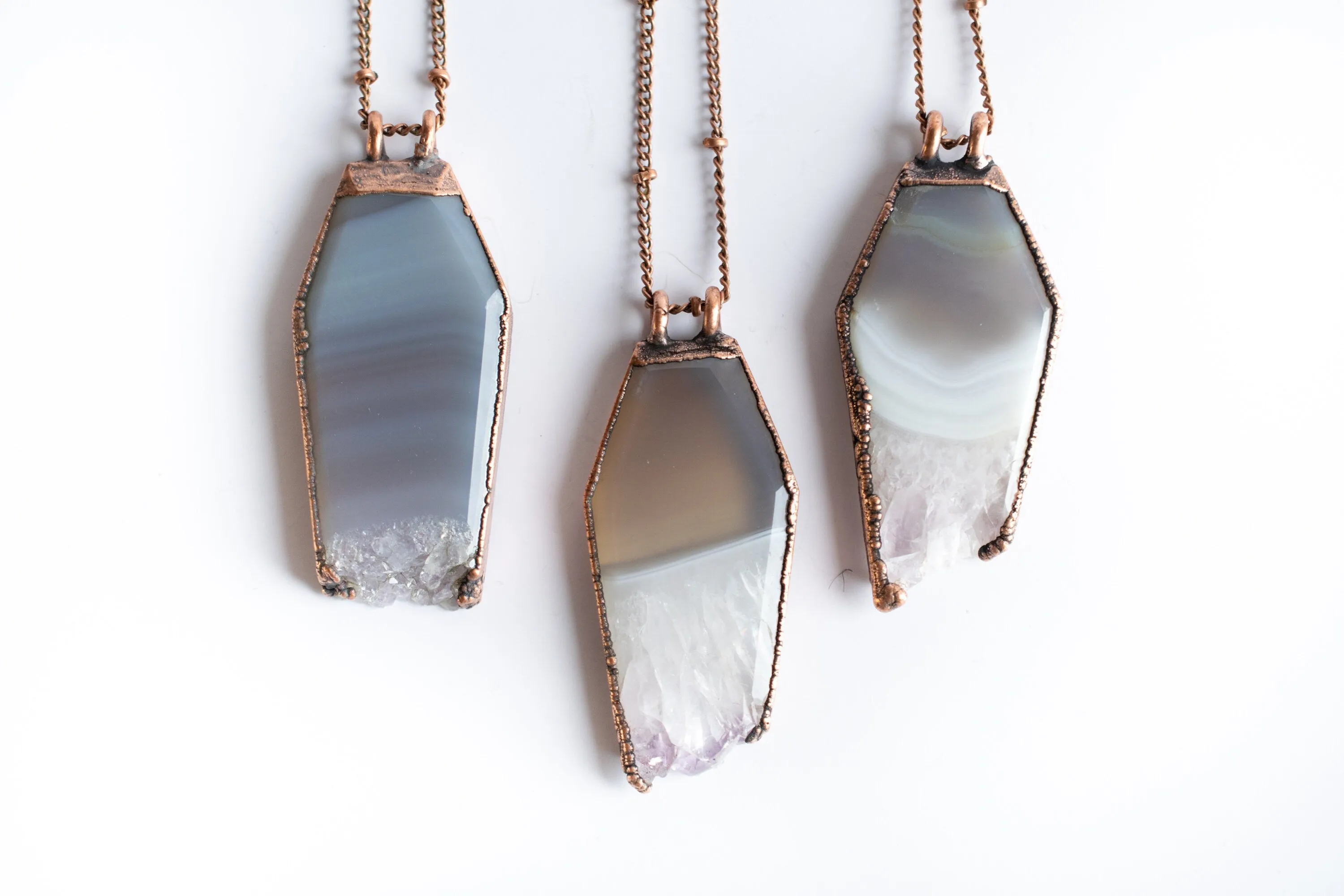 Amethyst crystal necklace | Raw amethyst pendant