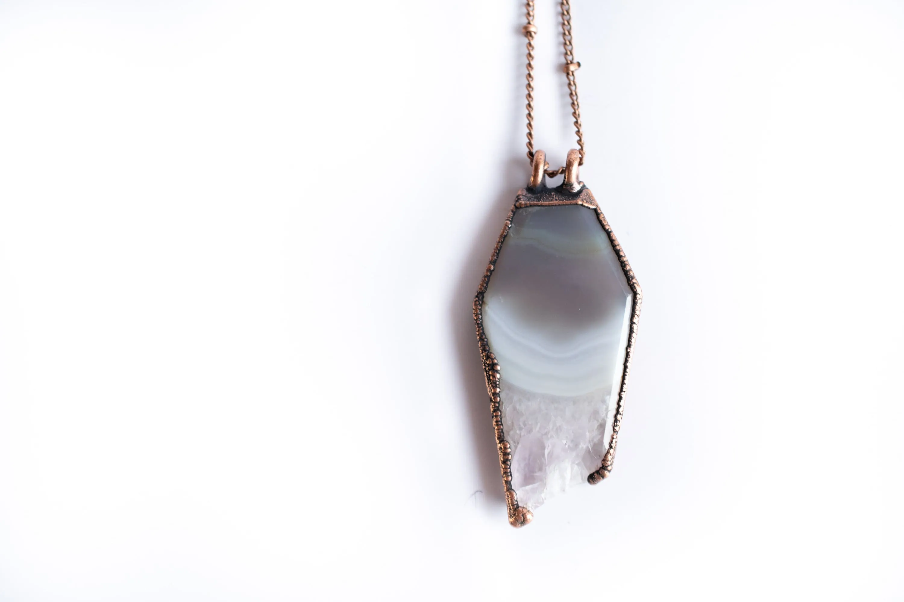 Amethyst crystal necklace | Raw amethyst pendant