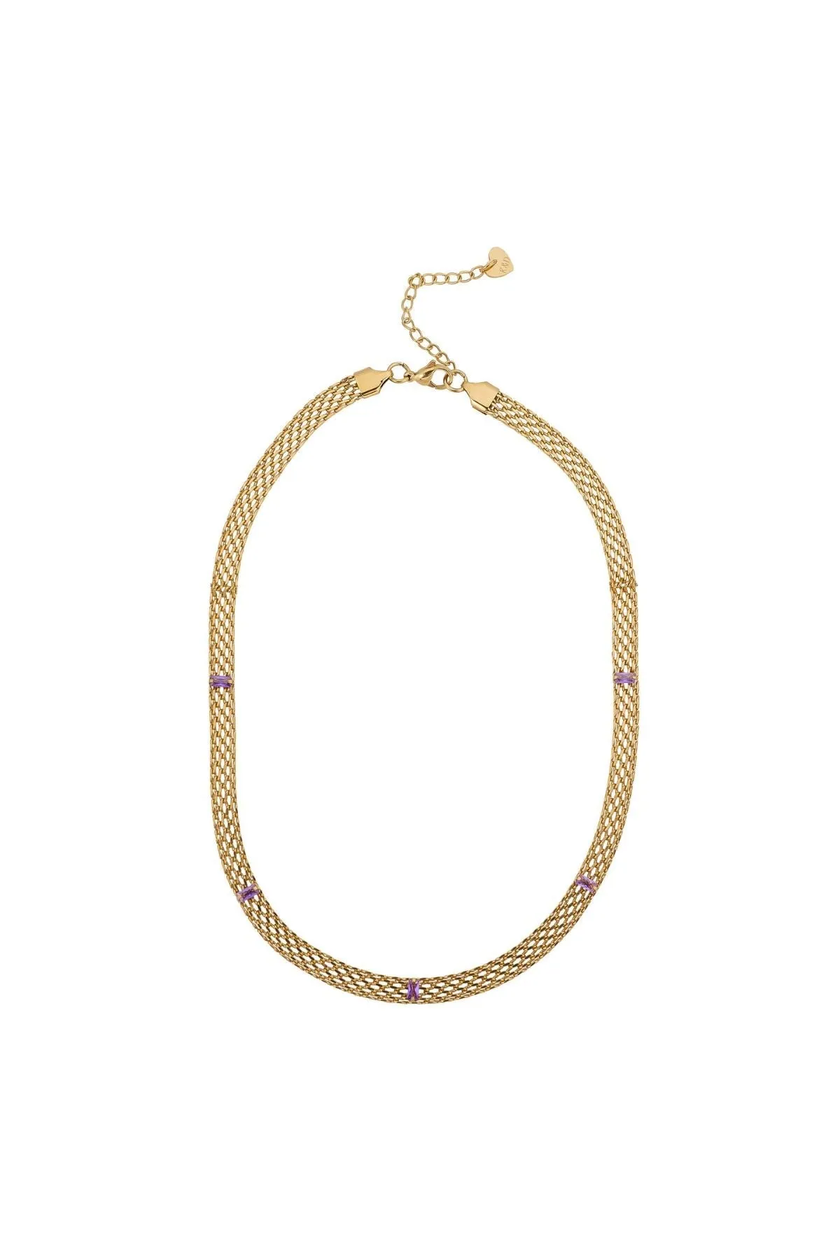 Amethyst CZ Gold Necklace