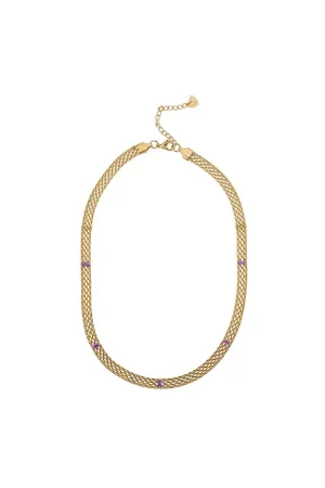 Amethyst CZ Gold Necklace