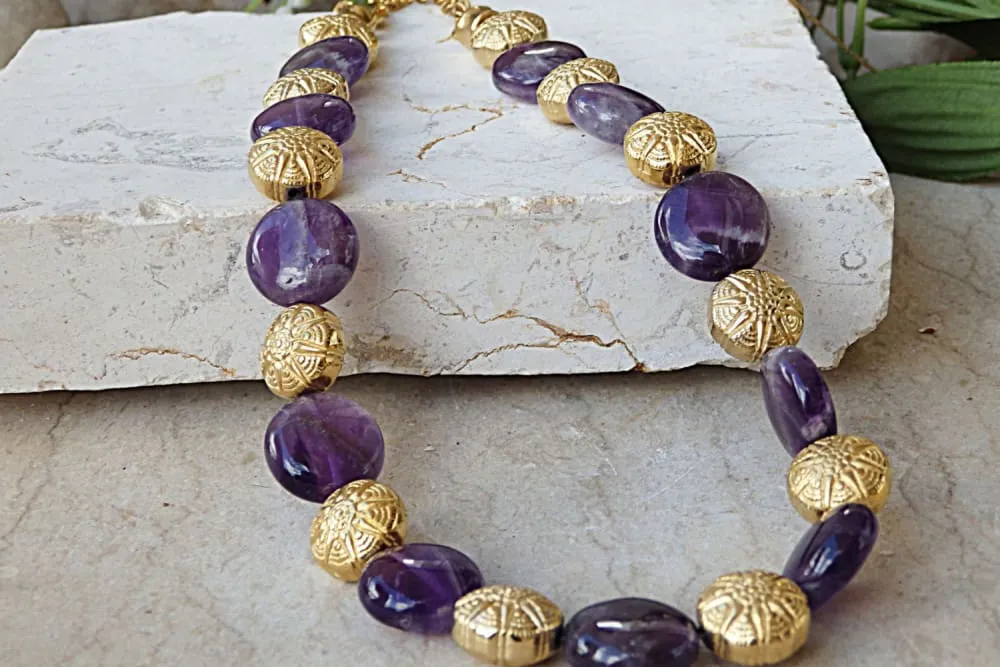 Amethyst Gold Necklace