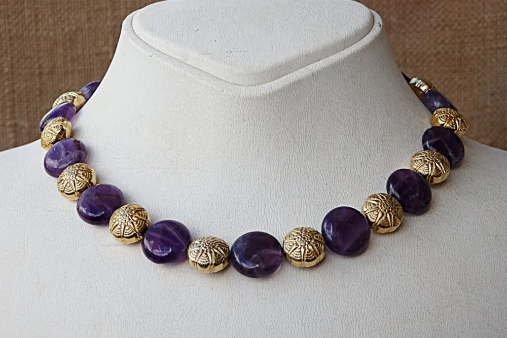 Amethyst Gold Necklace