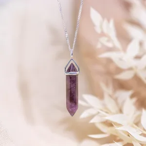 Amethyst Sterling Silver Point Pendant