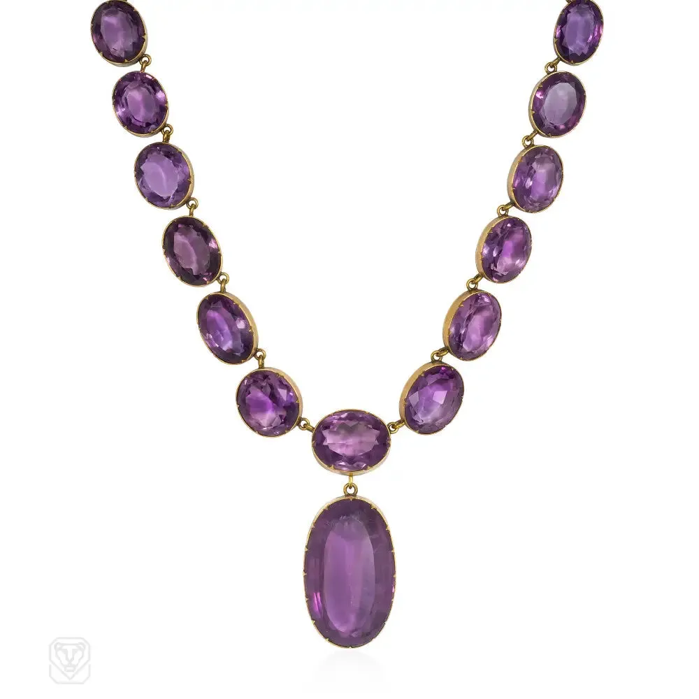 Antique amethyst rivière necklace with pendant