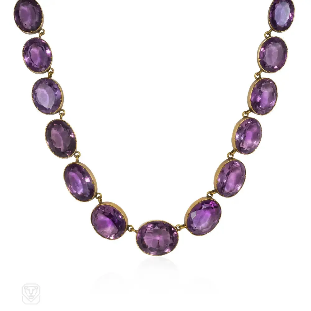 Antique amethyst rivière necklace with pendant