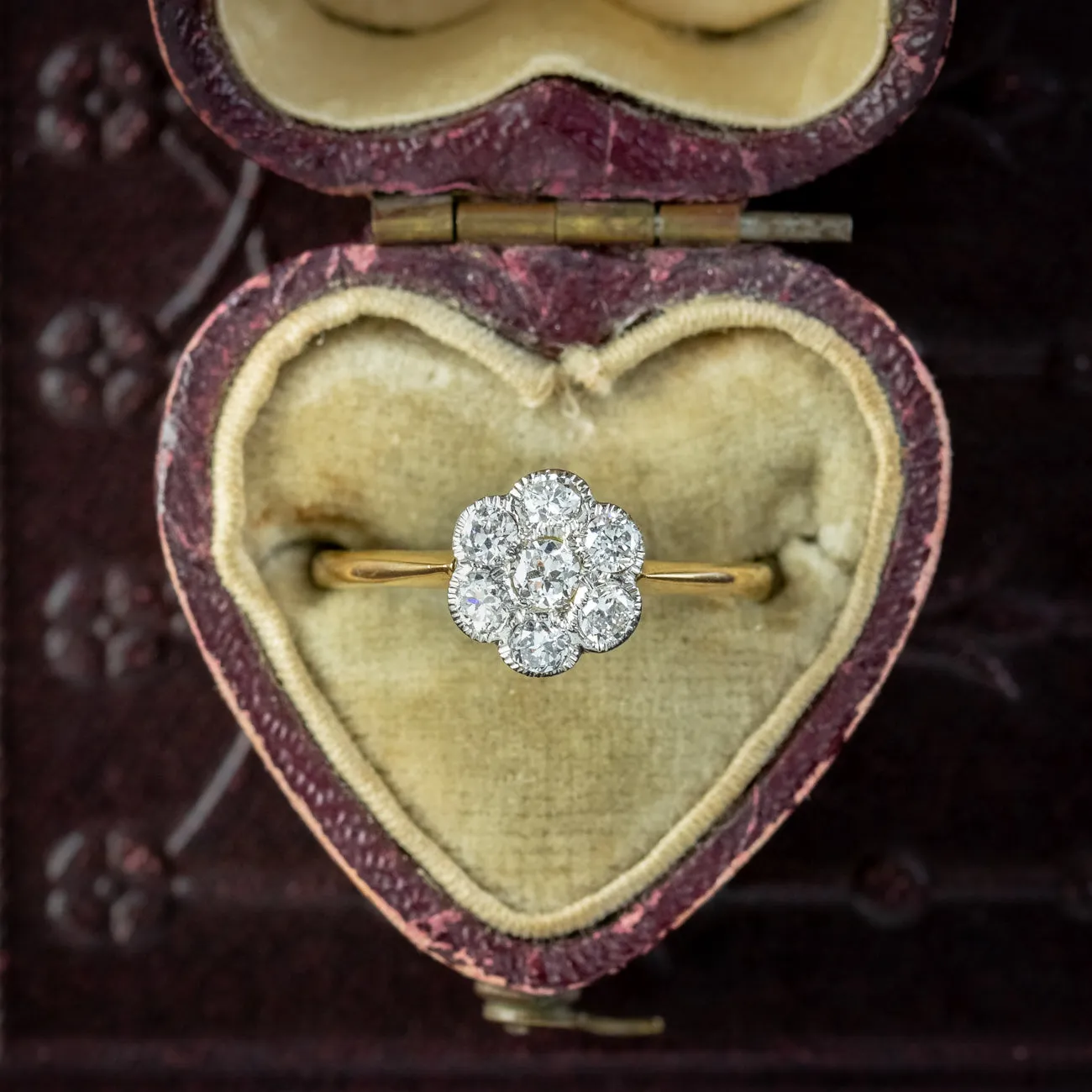 Antique Edwardian Diamond Daisy Cluster Ring 0.42ct Diamond