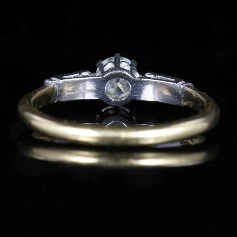 Antique Edwardian Diamond Solitaire Engagement Ring Circa 1915