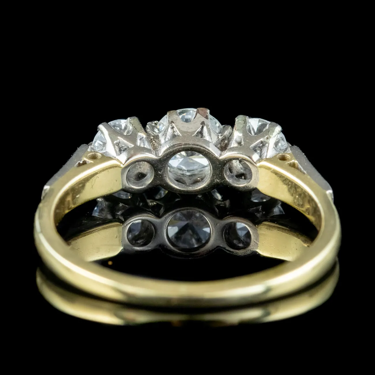 Antique Edwardian Diamond Trilogy Ring 1.1ct Total