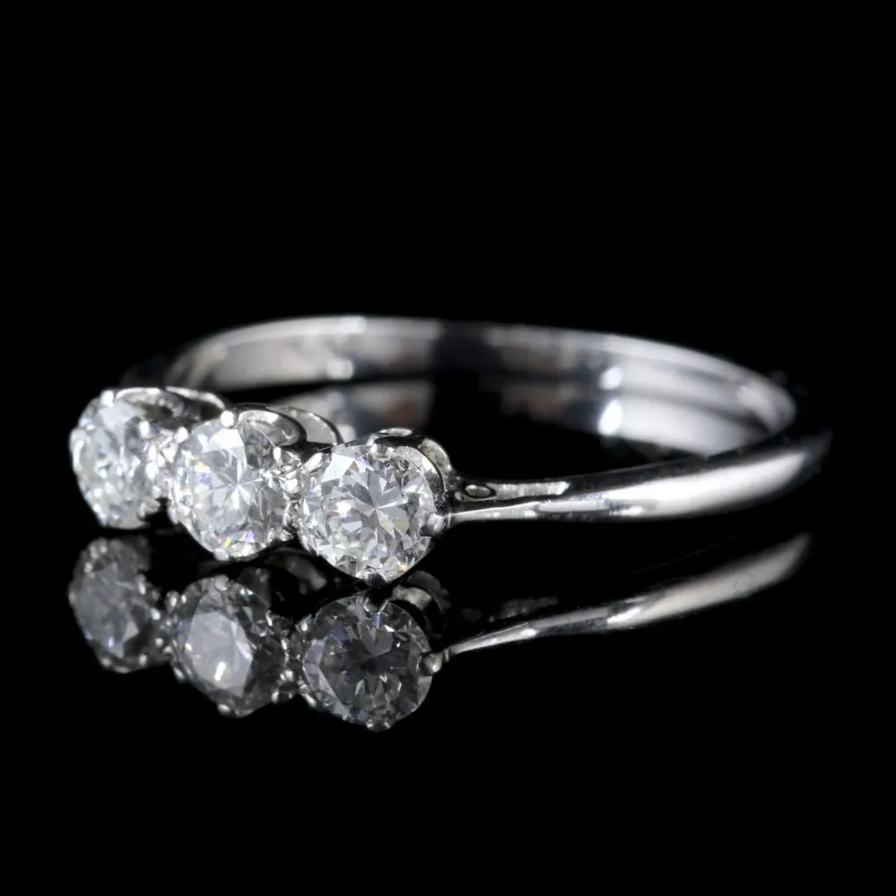 Antique Edwardian Diamond Trilogy Ring Platinum Circa 1915