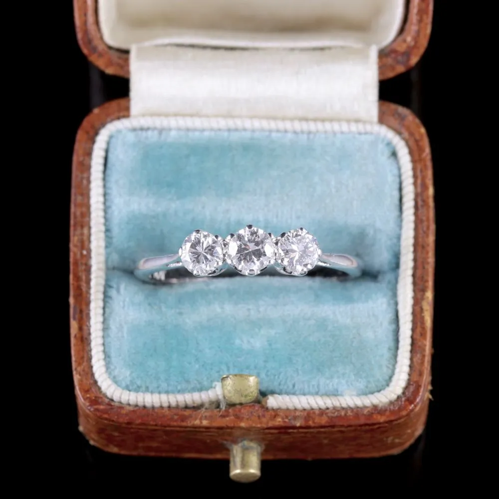 Antique Edwardian Diamond Trilogy Ring Platinum Circa 1915