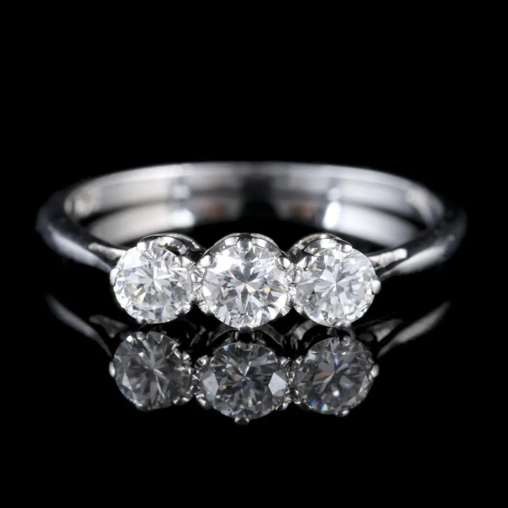 Antique Edwardian Diamond Trilogy Ring Platinum Circa 1915