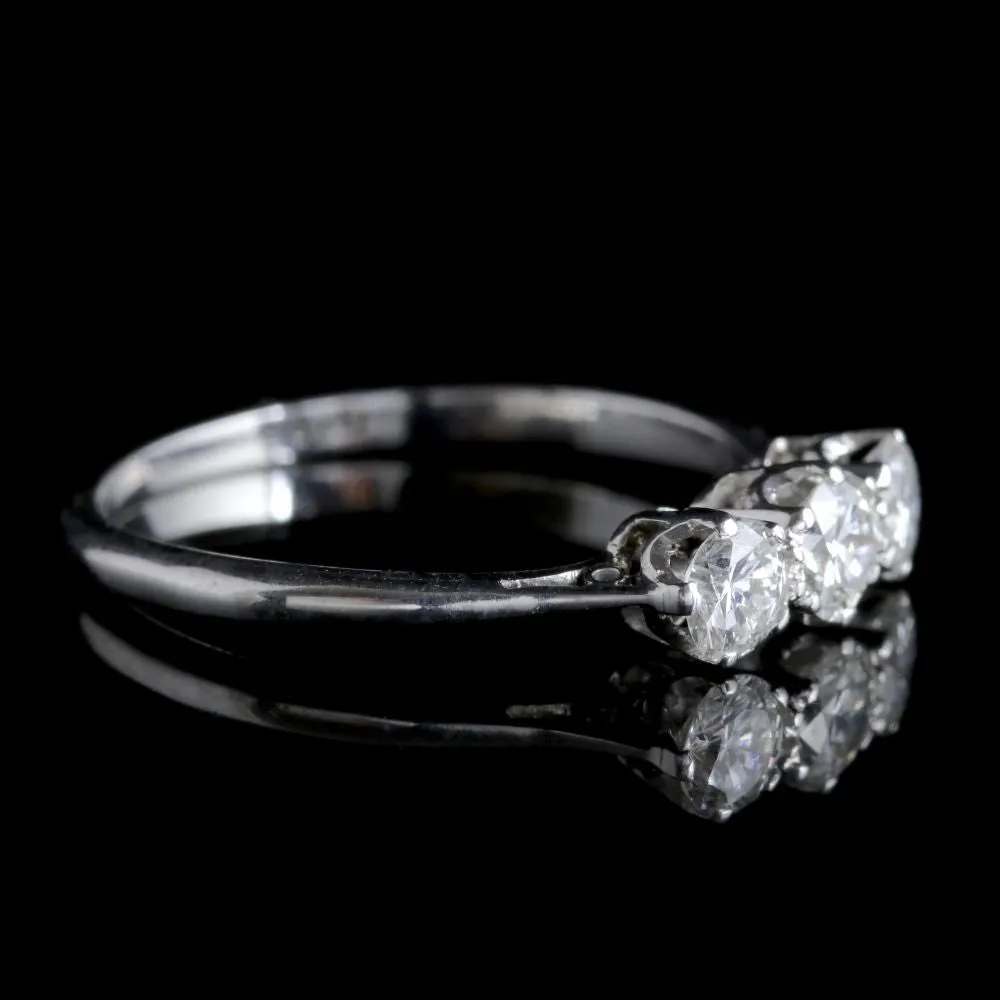 Antique Edwardian Diamond Trilogy Ring Platinum Circa 1915