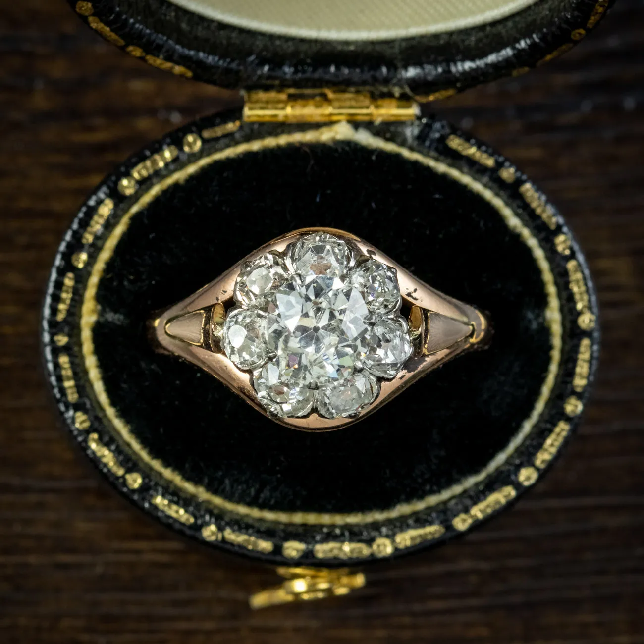 Antique Edwardian French Diamond Cluster Ring 2.35ct Of Diamond Circa 1905