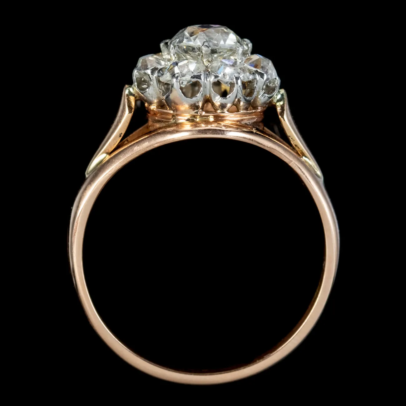 Antique Edwardian French Diamond Cluster Ring 2.35ct Of Diamond Circa 1905