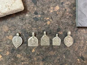 Antique Silver Tribal Amulet Pendants - Hanuman