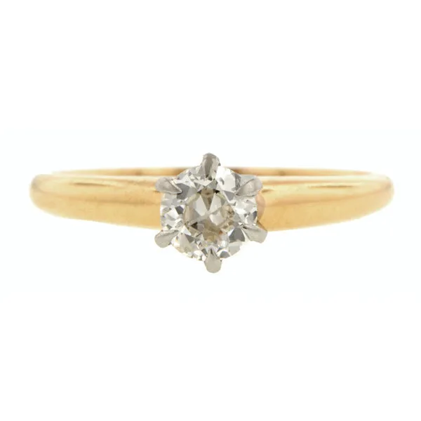 Antique Solitaire Engagement Ring, Old Euro 0.33ct