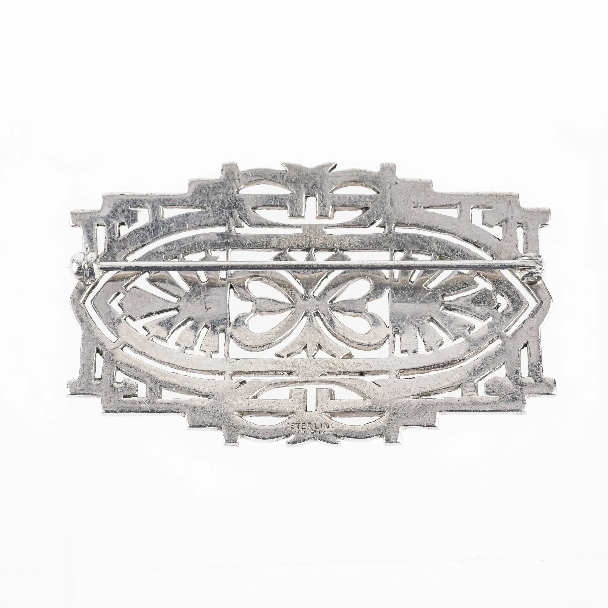 Art Deco Style Sterling Marcasite Brooch