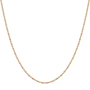 Bead and Bar Chain Necklace Rose Gold