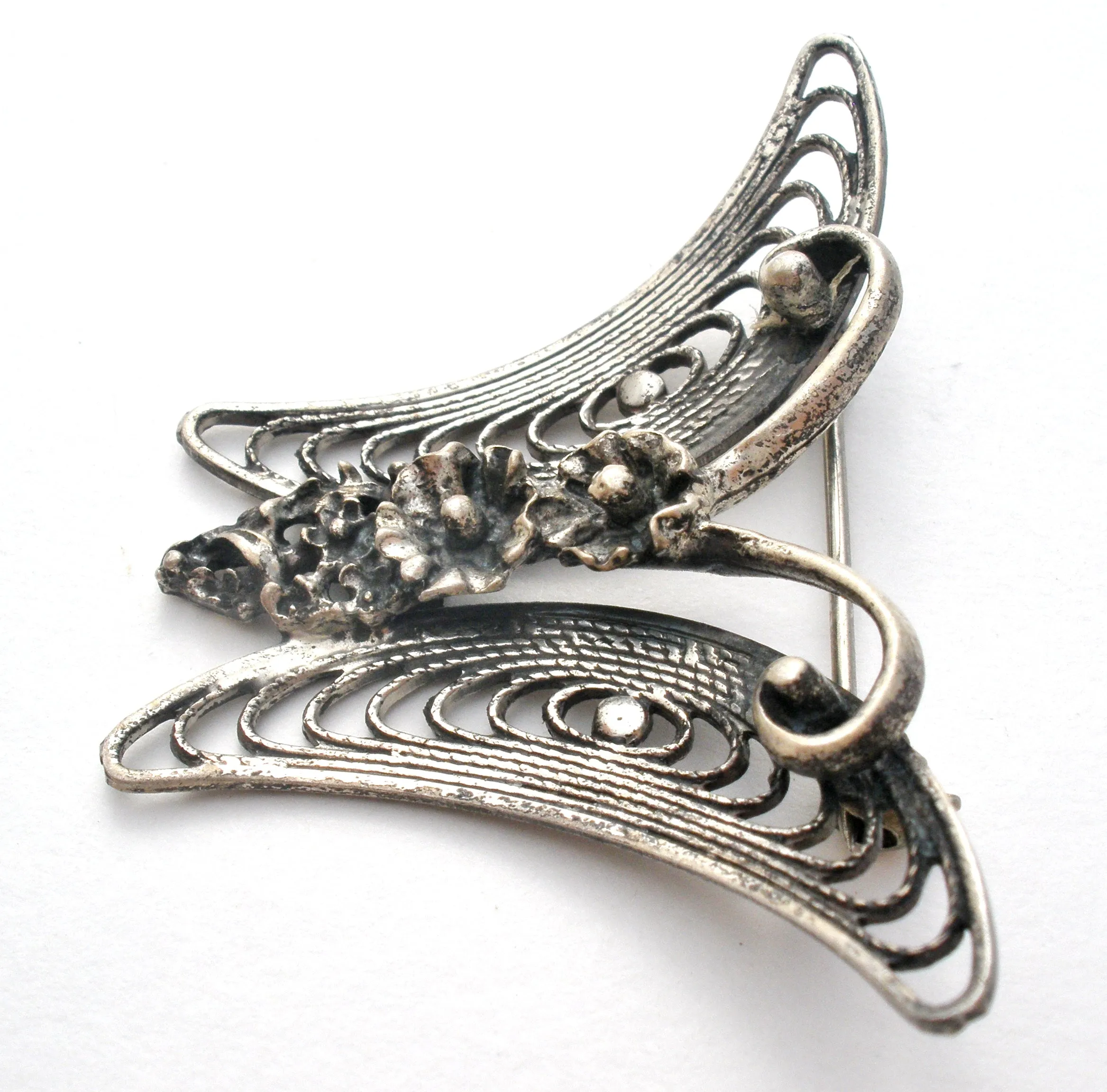 Beau Butterfly Brooch Sterling Silver Vintage