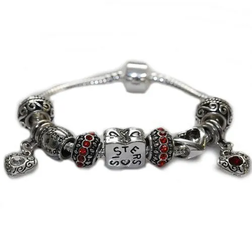 Best Friends Sisters Charm Bracelet 7.5"