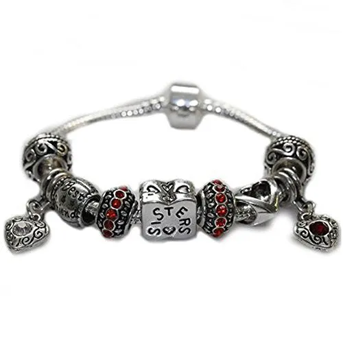 Best Friends Sisters Charm Bracelet 7.5"