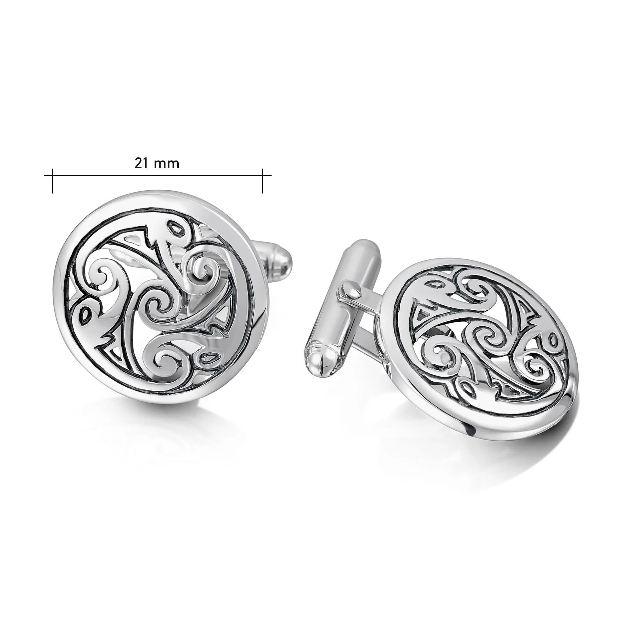 Birsay Disc Cufflinks in Sterling Silver