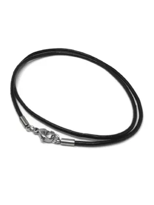 Black Leather Cord Necklace