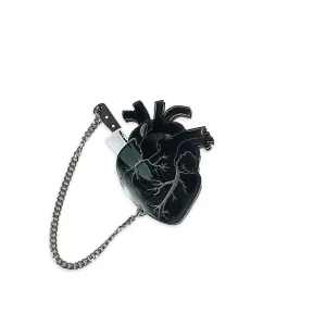 Black Stabbed Heart Brooch by Vinca