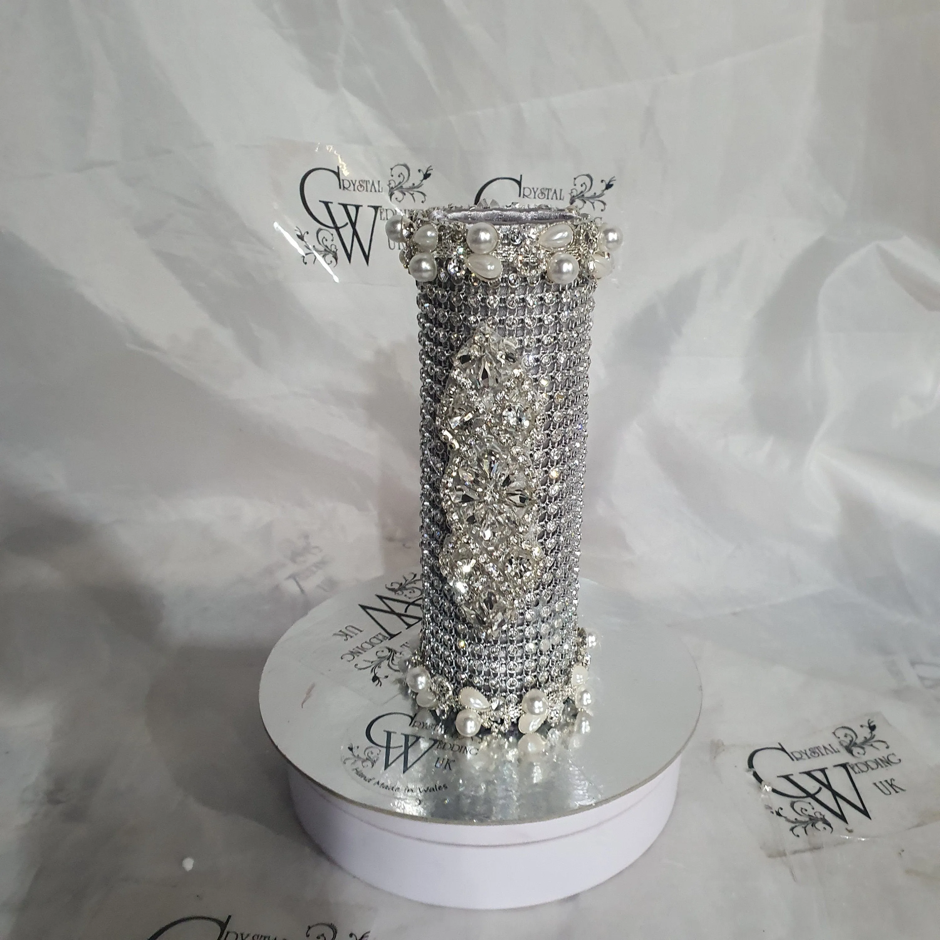 Bling Bouquet Holder, rhinestone crystal Diamonte holder, Rhinestone & pearl Wedding Bouquet Holder , Glam Bling Bouquet Holders