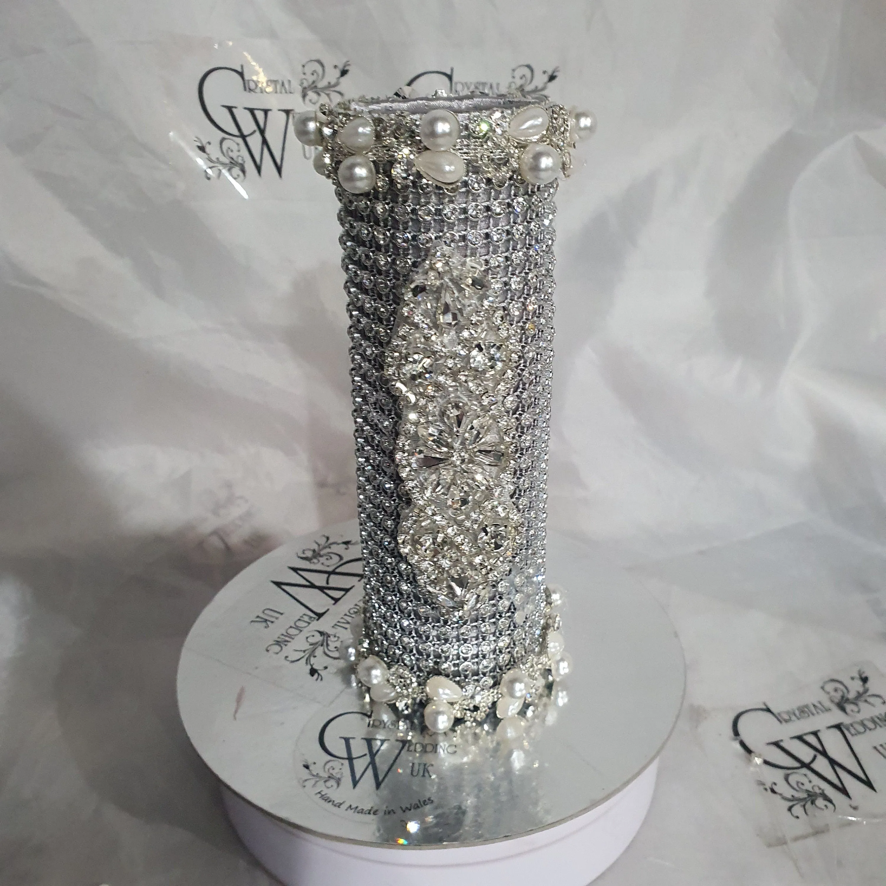 Bling Bouquet Holder, rhinestone crystal Diamonte holder, Rhinestone & pearl Wedding Bouquet Holder , Glam Bling Bouquet Holders