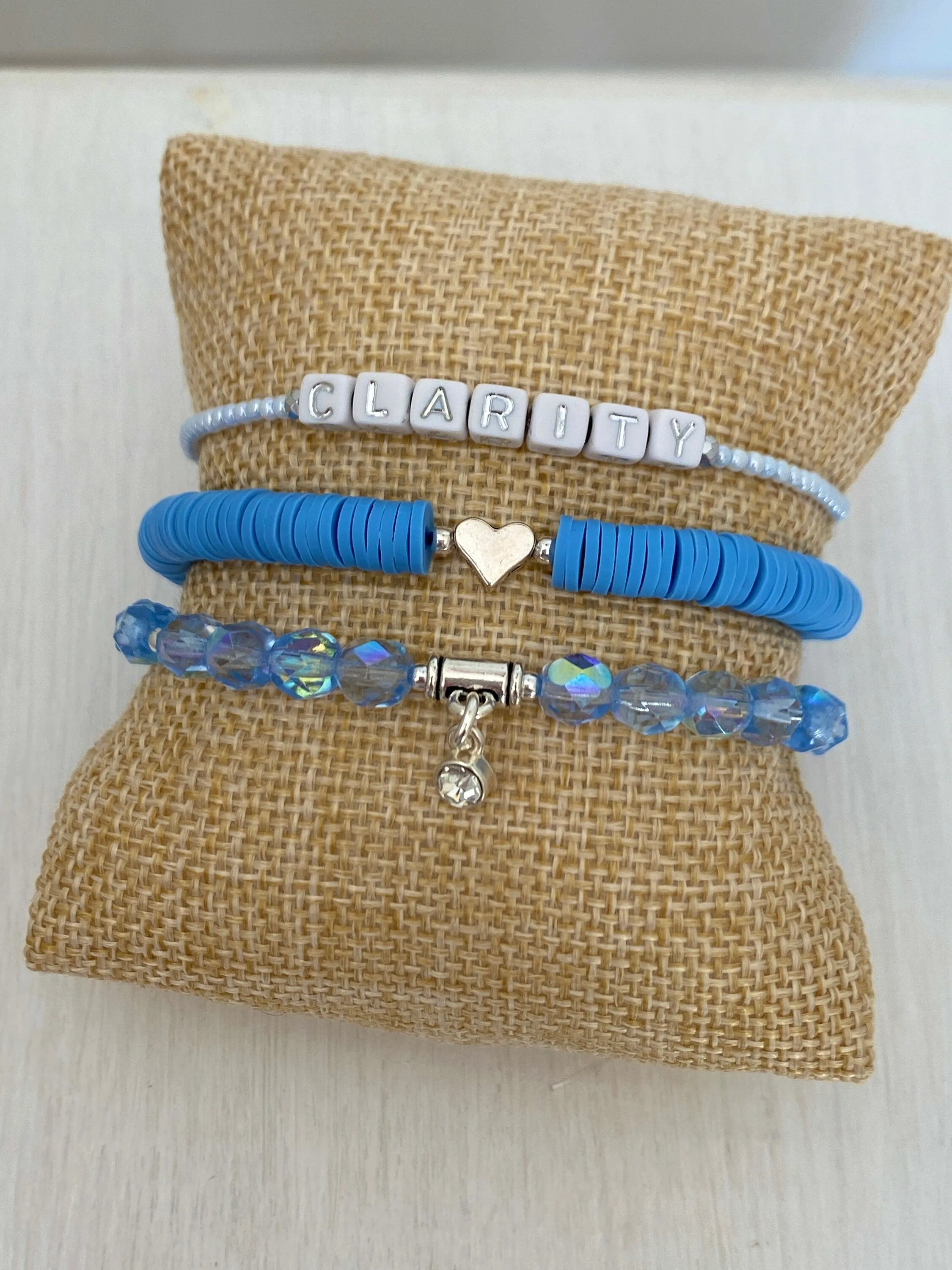 Blue and White Stack Bracelets/Stretch Bracelets/Layering Bracelets/Boho Jewelry/Handmade Bracelets/Apple Watch Accessory