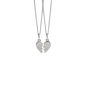 Broken Heart Charm Necklaces - Sterling Silver